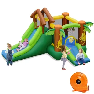 Inflatable Bounce House Slide Bouncy Jumping Castle Climbing Wall W/Air Blower