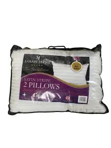 Sarah Jayne Ultrabounce Cotton Satin Stripe Pillow Pair