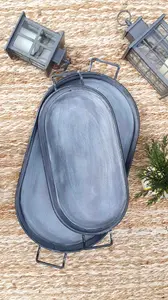 Rozi Stone Collection Oval Serving Tray (66 x 32 cm)