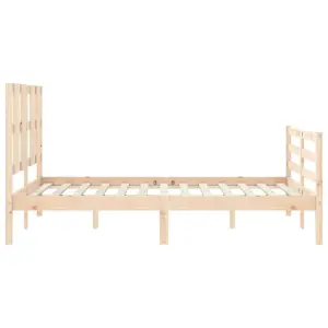 Berkfield Bed Frame with Headboard Small Double Solid Wood