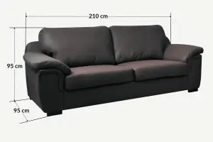 Furniture Stop - Rotary 3 Seater Leather Sofa