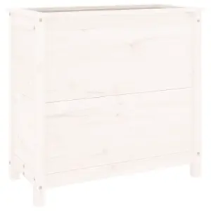 Berkfield Garden Planter White 82.5x40x78 cm Solid Wood Pine