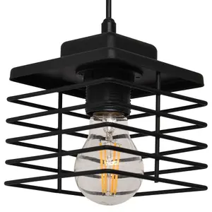 Luminosa Edison Cluster Pendant Ceiling Light Black 38cm