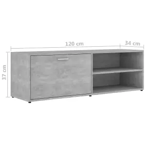 Berkfield TV Cabinet Concrete Grey 120x34x37 cm Engineered Wood