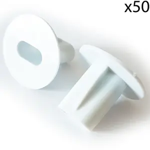 50x 8mm White Twin Shotgun Cable Bushes Through Wall Cover RG6 Coax Hole Tidy