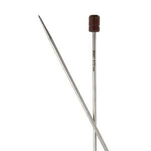 S/S KP RWK 35CMX2.75 - Knitting Pins: Single-Ended: Stainless Steel with Rosewood Knob: Elan: 35cm x 2.75mm - Pony