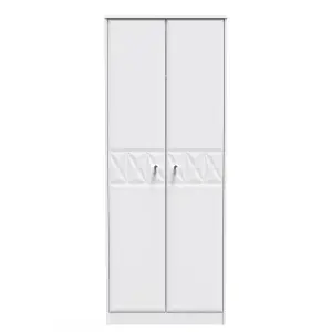 Toledo 2 Door Wardrobe in White Matt (Ready Assembled)