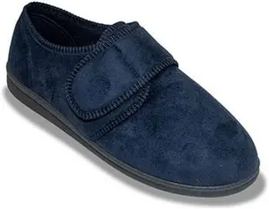 Padders Wide G Fit Touch Fasten Slipper - Navy