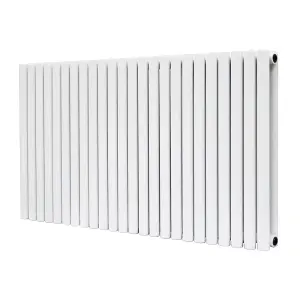 Right Radiators 600x1416mm Horizontal Double Oval Column Designer Radiator White