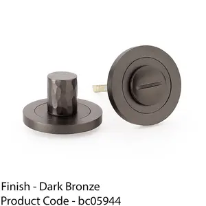 Modern Hammered Thumbturn & Release Lock - Dark Bronze - Bathroom Door WC