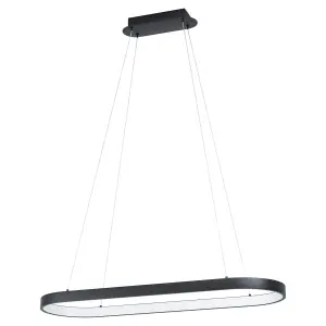 Pendant Ceiling Light Colour Black Shade White Plastic Bulb LED 30W Included