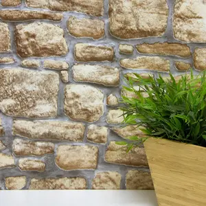 Fablon Sticky Back Self Adhesive Vinyl Stone Wall - 45cm X 2m FAB10226