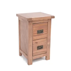 Aurelie 2 Drawer Bedside Table Light Brown