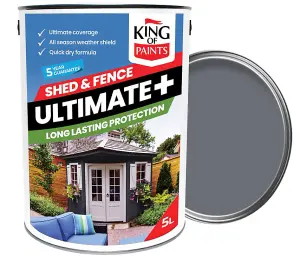 Dark Grey Fence Paint & Shed Paint King of Paints one coat 5L