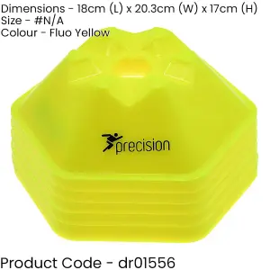 50 PACK 200mm Hex Saucer Cone Marker Set - YELLOW Flexible Pitch Court Training