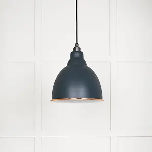 White Gloss Brindley Pendant in Soot