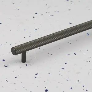 320mm Dark Grey Cabinet Pull Textured Anthracite Grooved Kitchen Cupboard Door Drawer Pull Bathroom Bedroom Furniture Replacement