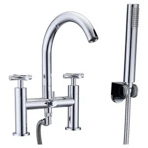 RAK Ella Polished Chrome Modern Bath Shower Mixer Tap Solid Brass