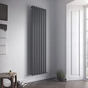 Ximax Fortuna FOR180236A Anthracite Vertical Designer 1562BTU Radiator, (W)236mm x (H)1800mm