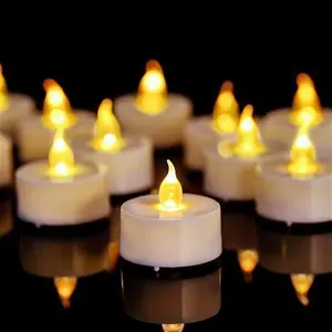 Tea Lights, 12 Pack Flameless LED Tea Light Candles 200 Hours Realistic Flickering Battery Operated Tea Lights Electric Fake Candles For Halloween