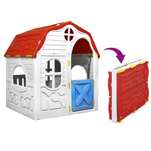 Berkfield Kids Foldable Playhouse with Working Door and Windows