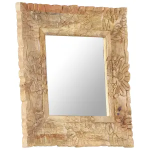 Berkfield Mirror 50x50 cm Solid Mango Wood