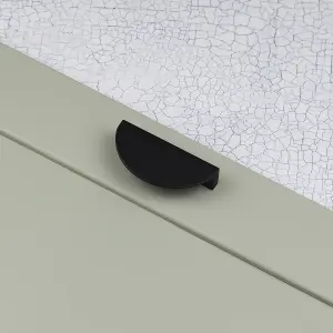 64mm Matt Black Cup Cabinet Handle Half Moon Kitchen Cupboard Door Drawer Pull Bathroom Bedroom Wardrobe Furniture Replacement