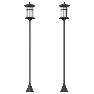 Outsunny LED Outdoor Solar Post Lights, Waterproof IP44, Cool White, 2 Pack