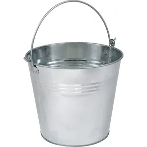 12 Litre Heavy Duty Galvanized Steel Bucket with Carry Handle for Versatile Use