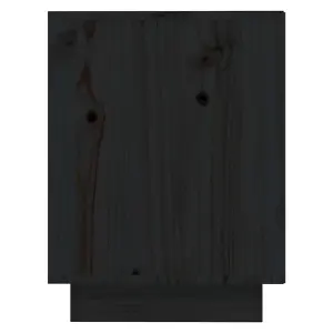 Shoe Cabinet Black 110x34x45 cm Solid Wood Pine