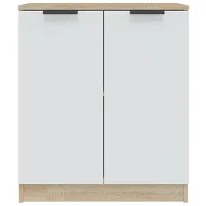 Jahmarley Sideboard 60x30x70 cm Engineered Wood White/Sonoma Oak