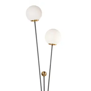 Luminosa Billo Multi Arm Floor Lamp Black, Brass