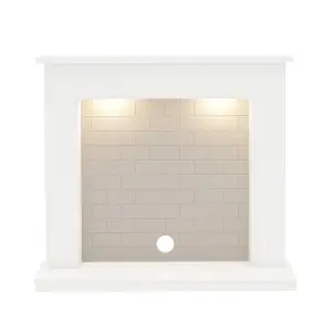 Be Modern Fontwell Cashmere & white Fire surround set with Lights included