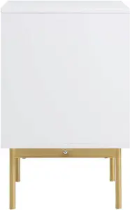 Richmond Ridged 2 Drawer Bedside Table, Matte White - Daals - Bedside Table