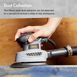 VonHaus Detail Sander - 130W Electric Sander for Wood with Dust Collector, 12PCS Sandpapers - 13000RPM Compact Palm Sander