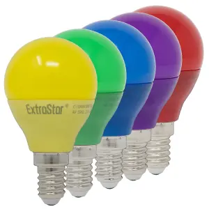 Extrastar 4W Blue LED Golf Ball Modern Coloured Light Bulb E14