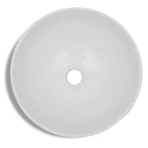 Berkfield Bathroom Basin with Mixer Tap Ceramic Round White