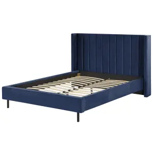 Velvet EU Double Size Bed Navy Blue VILLETTE