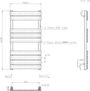 Right Radiators 950x500 mm Designer Flat Panel Heated Towel Rail Radiator Bathroom Warmer Heating Chrome