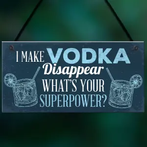 Red Ocean Novelty Funny Make Vodka Disappear Gift Man Cave Home Bar Hanging Wall Plaque Pub Sign Gift