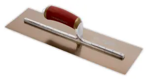 Marshalltown 16 x 5 Inch Pre-Worn PermaShape Finishing Gold Trowel with DuraSoft Handle