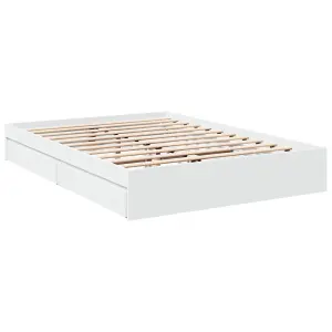 Berkfield Bed Frame with Drawers without Mattress White 160x200 cm