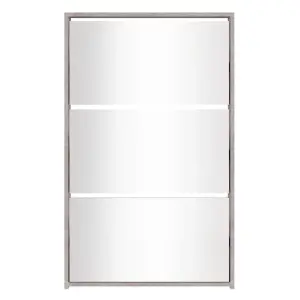 Berkfield Shoe Cabinet with Mirror 3-Layer Concrete Grey 63x17x102.5 cm