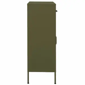 Berkfield Storage Cabinet Olive Green 80x35x101.5 cm Steel