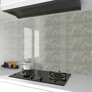 Marble Effect Tile Stickers, Self Adhesive Art Wall Decals, Ideal for Kitchen & Bathroom Backsplash (60 x 30 x 0.2cm)