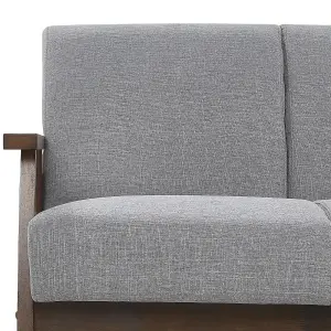 3 Seater Fabric Sofa Grey ASNES