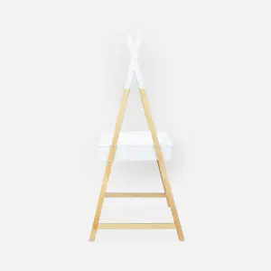 sweeek. Children's teepee pinewood desk Tobias White 110x75x160 cm