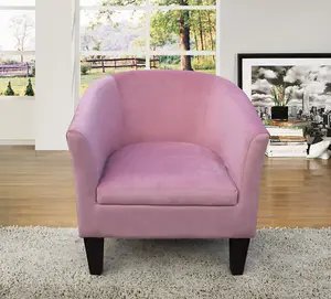 Comfy Living Pink Brushed Velvet Tub Chair