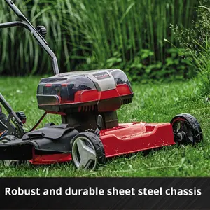 Einhell 48cm Cordless Mulching Lawnmower With Steel Deck 36V Brushless Power X-Change GE-CM 36/48 Li BODY ONLY