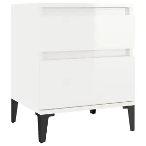 Berkfield Bedside Cabinet High Gloss White 40x35x50 cm